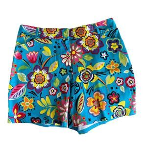 Bamboo Traders Retro Floral Print Cotton Shorts Size 10